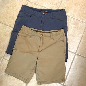 Hawke & co. (2 pair) Shorts Size 34. Gray & beige. Lined pockets. Machine wash.